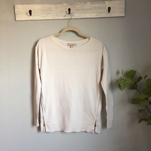 ✨ Banana Republic / Zipper Sides / Cream Sweater